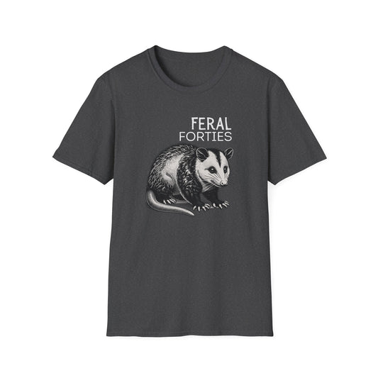 Feral Forties Unisex T-Shirt - Opossum Graphic Tee, Animal Lover Shirt, Wildlife Enthusiast Apparel, Nature Inspired Clothing, Birthday Gift