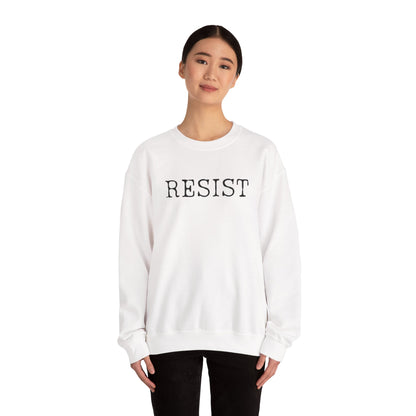 Resist Crewneck Sweatshirt, Comfortable Unisex Sweater, Everyday Wear, Activism Apparel, Gift for Protesters, Casual Style