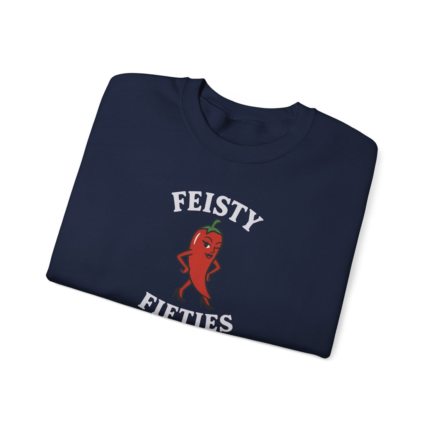 Feisty Fifties Sweatshirt - Unisex Crewneck, Cute Gift for Birthdays, Vintage Style, Cozy Fashion for Everyone