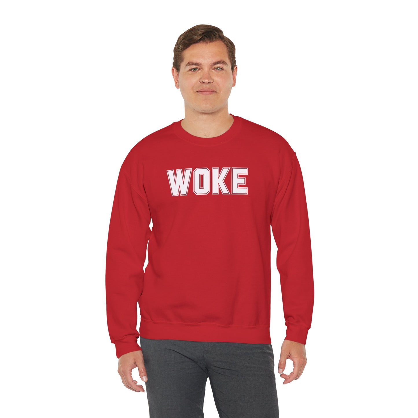 Woke Unisex Crewneck Sweatshirt | Cozy Casual Wear, Gift for Activists, Everyday Hoodie, Modern Statement Piece, Perfect for Fall