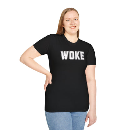 Woke Unisex Softstyle T-Shirt, Empowerment Tee, Statement Shirt, Gift for Activists, Casual Wear, Everyday Fashion