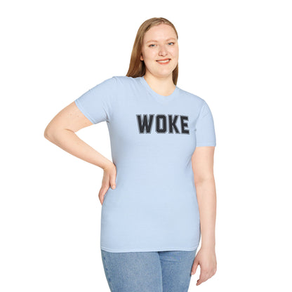 Woke Unisex Softstyle T-Shirt, Empowerment Tee, Statement Shirt, Gift for Activists, Casual Wear, Everyday Fashion
