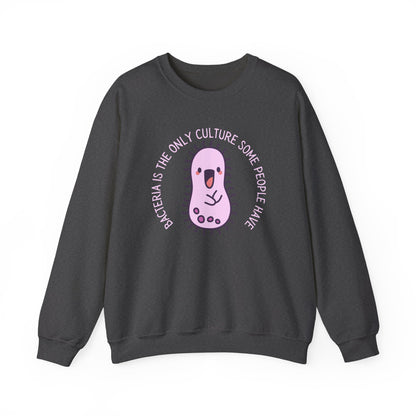 "Bacteria Is The Only Culture" Cute Pink Germ Graphic Sweatshirt
