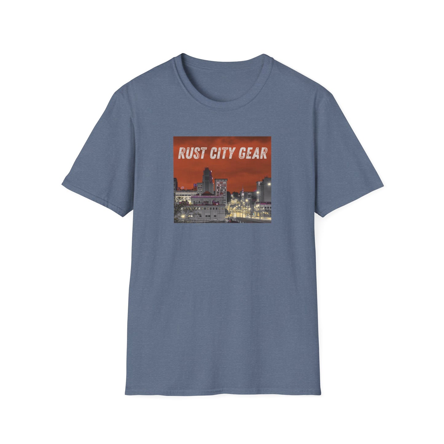Rust City Gear Unisex Softstyle T-Shirt - Urban Fashion Tee, Casual Wear, Gift for City Lovers, Streetwear, Graphic Tee