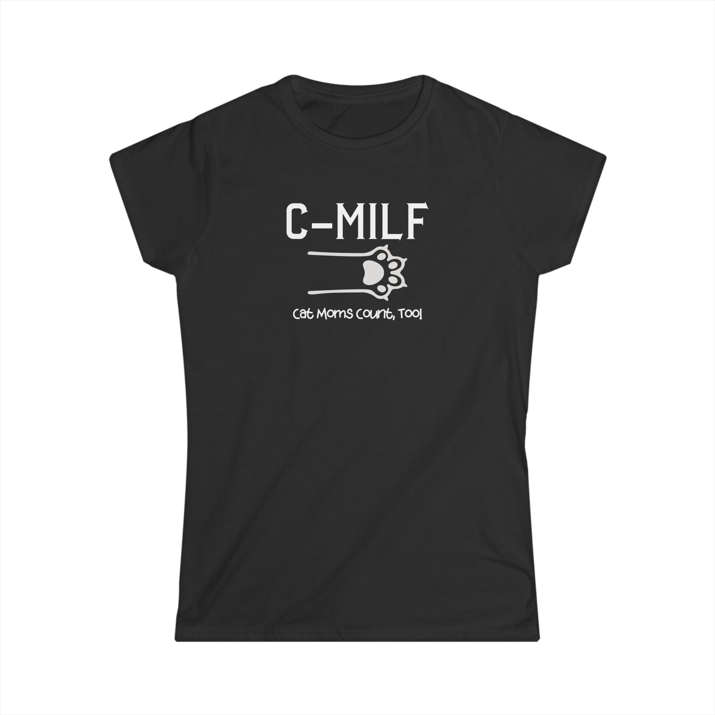 C-MILF Women's Softstyle Tee - Cute Casual Shirt for Moms, Mother's Day Gift, Fun Summer Outfit, Trendy Fashion Top, Pet Lover Gift