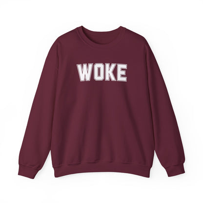 Woke Unisex Crewneck Sweatshirt | Cozy Casual Wear, Gift for Activists, Everyday Hoodie, Modern Statement Piece, Perfect for Fall