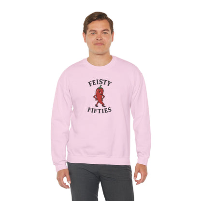 Feisty Fifties Sweatshirt - Unisex Crewneck, Cute Gift for Birthdays, Vintage Style, Cozy Fashion for Everyone