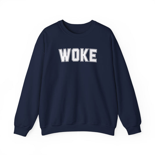 Woke Unisex Crewneck Sweatshirt | Cozy Casual Wear, Gift for Activists, Everyday Hoodie, Modern Statement Piece, Perfect for Fall