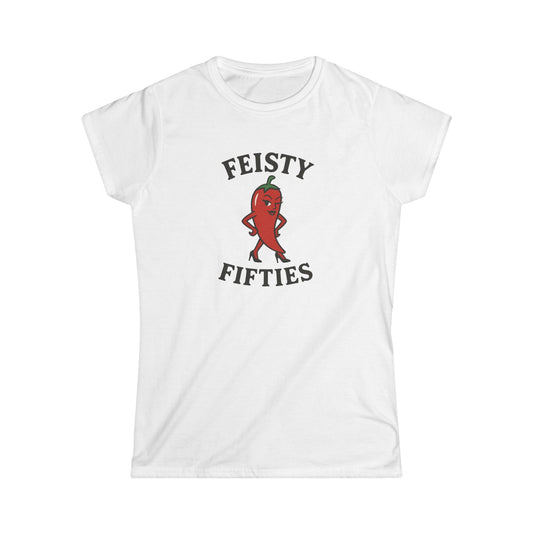 Feisty Fifties Women’s Tee, Fun Birthday Gift, Casual Everyday Wear, Sassy Quote Shirt, Women’s Graphic Tee, Birthday Celebration Outfit