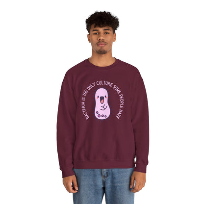 "Bacteria Is The Only Culture" Cute Pink Germ Graphic Sweatshirt