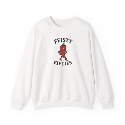 Feisty Fifties Sweatshirt - Unisex Crewneck, Cute Gift for Birthdays, Vintage Style, Cozy Fashion for Everyone
