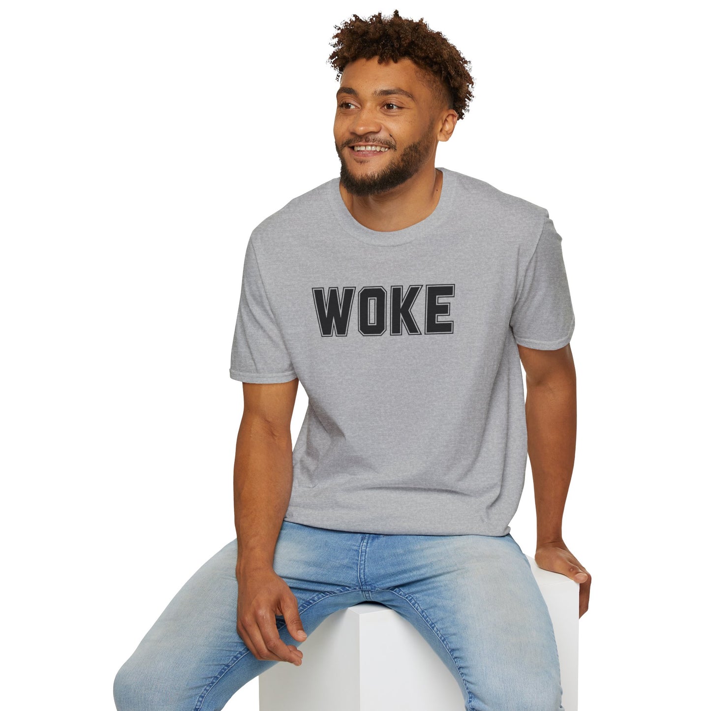 Woke Unisex Softstyle T-Shirt, Empowerment Tee, Statement Shirt, Gift for Activists, Casual Wear, Everyday Fashion