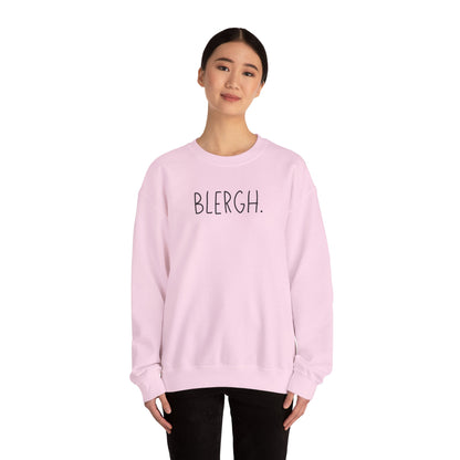 Blergh. Unisex Heavy Blend™ Crewneck Sweatshirt, Cozy Pullover, Gift for Her/Him, Relaxation Wear, Comfy Loungewear