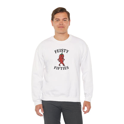 Feisty Fifties Sweatshirt - Unisex Crewneck, Cute Gift for Birthdays, Vintage Style, Cozy Fashion for Everyone