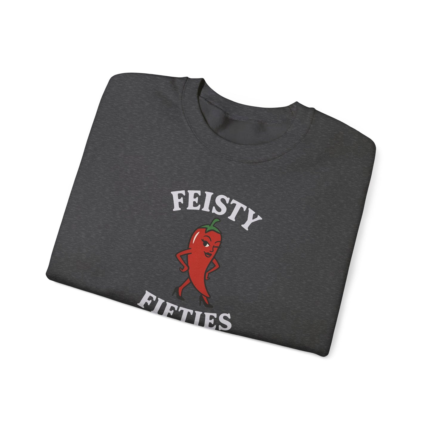 Feisty Fifties Sweatshirt - Unisex Crewneck, Cute Gift for Birthdays, Vintage Style, Cozy Fashion for Everyone