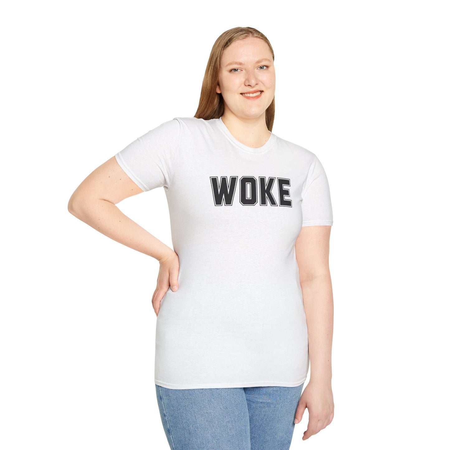 Woke Unisex Softstyle T-Shirt, Empowerment Tee, Statement Shirt, Gift for Activists, Casual Wear, Everyday Fashion