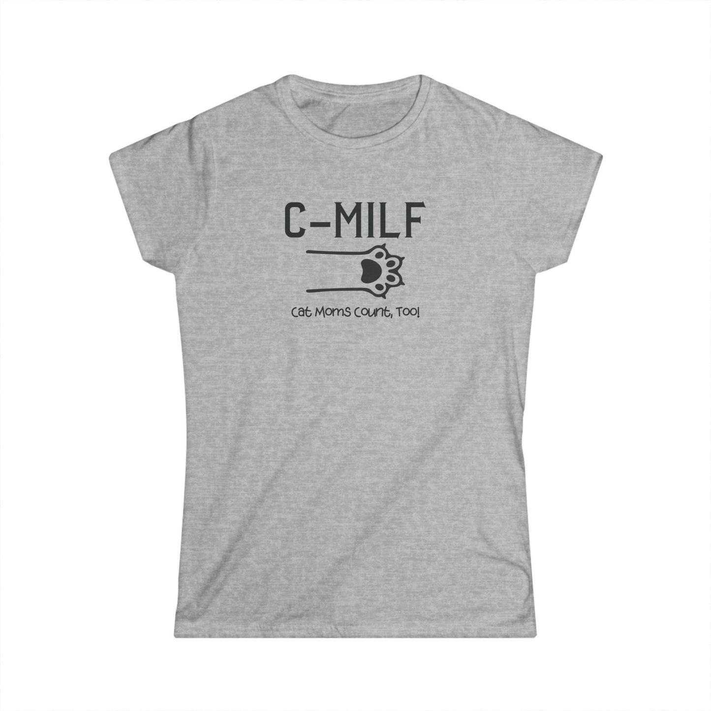 C-MILF Women's Softstyle Tee - Cute Casual Shirt for Moms, Mother's Day Gift, Fun Summer Outfit, Trendy Fashion Top, Pet Lover Gift