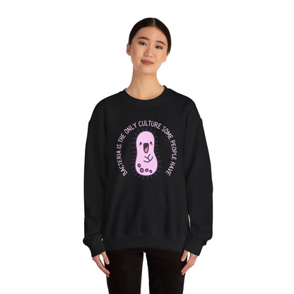 "Bacteria Is The Only Culture" Cute Pink Germ Graphic Sweatshirt