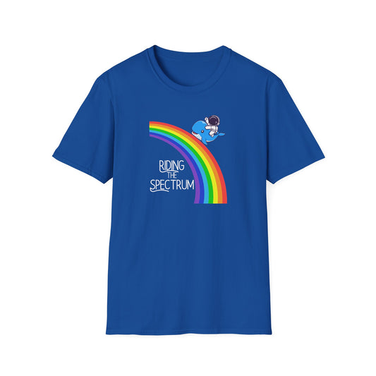Riding the Spectrum T-Shirt - Joyful Unisex Tee for Celebrations, Gift for Friends, LGBTQ+ Pride, Positive Vibes, Casual Wear