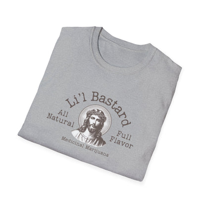 'Lil' Bastard' Unisex Cannabis-Themed Jesus T-Shirt, Funny Marijuana Shirt, Unique Gift for Stoners, Good Vibes Tee, Herbal Remedies Apparel