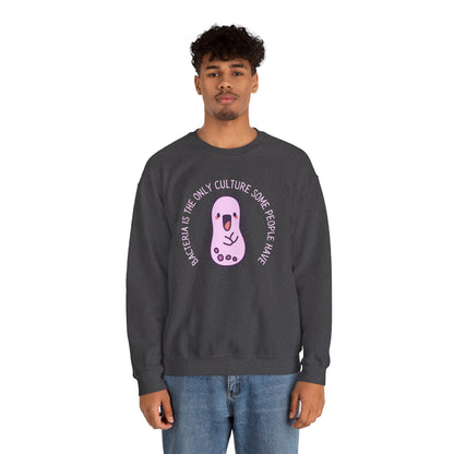 "Bacteria Is The Only Culture" Cute Pink Germ Graphic Sweatshirt