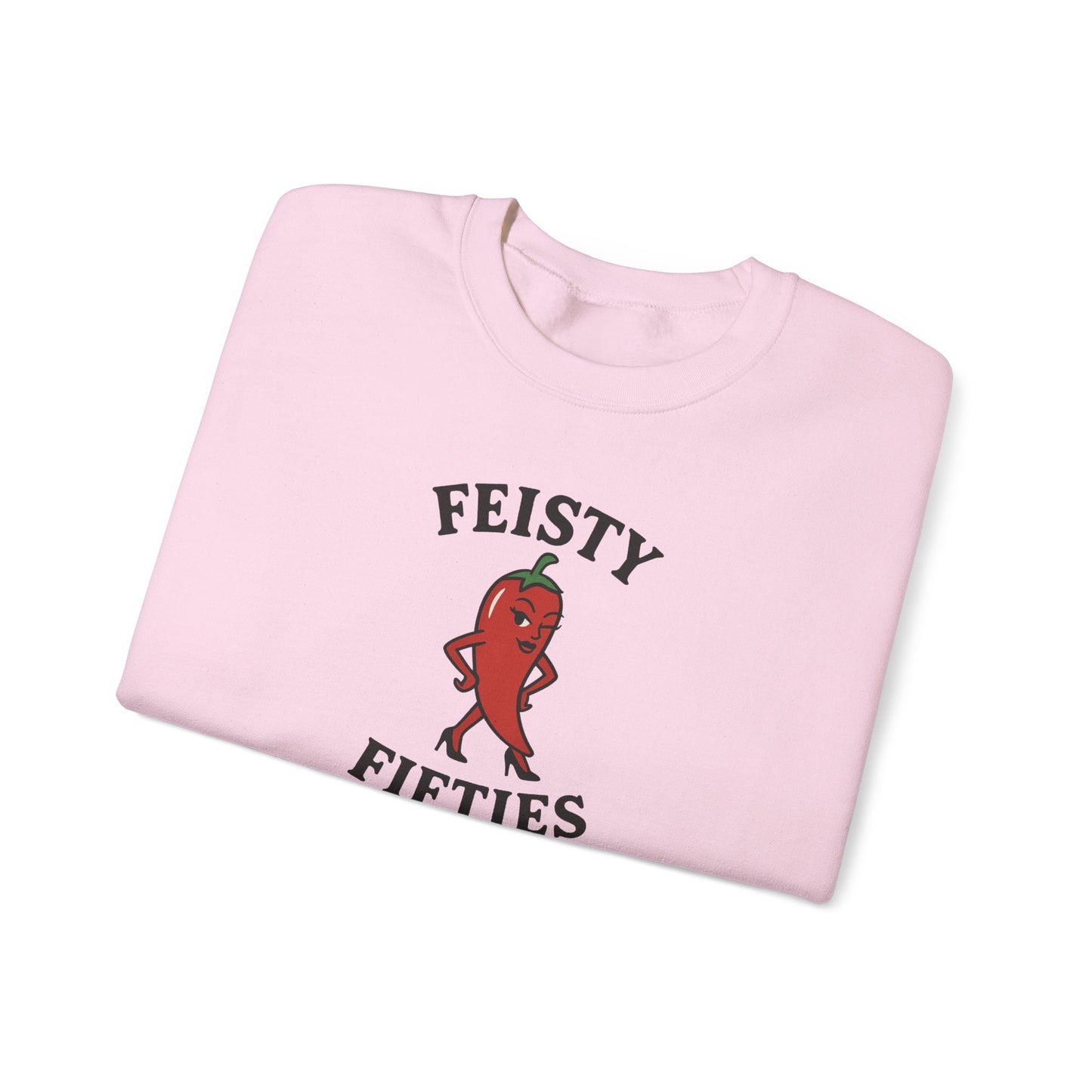 Feisty Fifties Sweatshirt - Unisex Crewneck, Cute Gift for Birthdays, Vintage Style, Cozy Fashion for Everyone